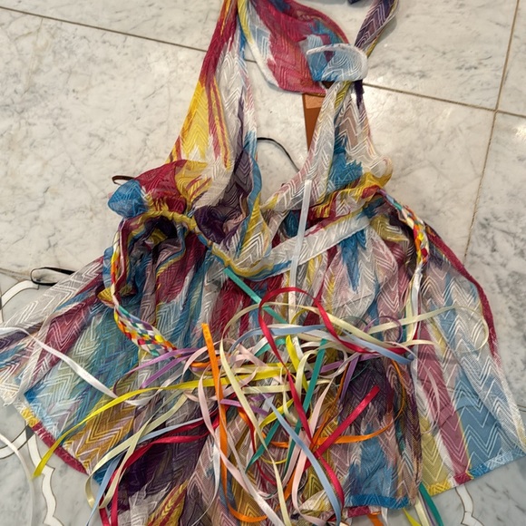 Missoni Swim Mare short cover up romper jumpsuit ribbon belt size 38 - Picture 11 of 13